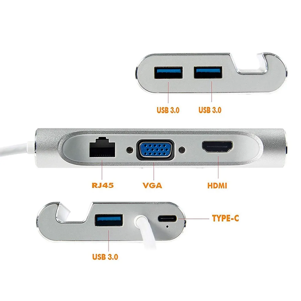 Тип-C USB3.0 для сетевой адаптер HDMI VGA концентратор RJ45 Тип-C Зарядное устройство Z903