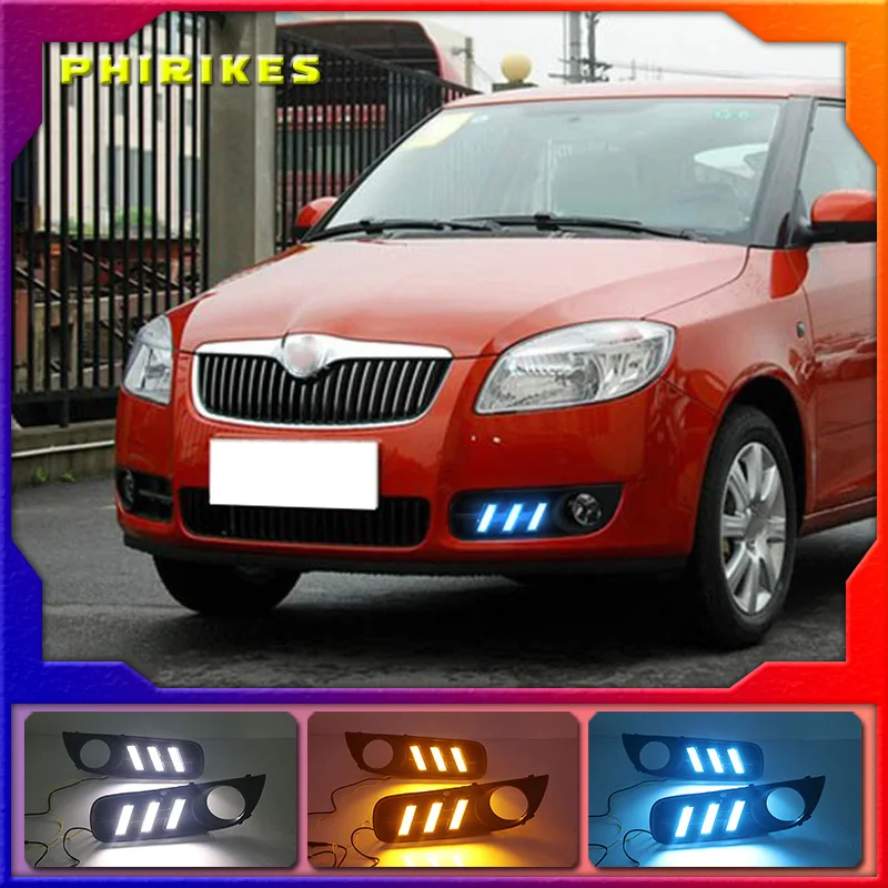 

Для Skoda Superb 2008-2011, супер Яркость Водонепроницаемый ABS дневные ходовые огни 12В Светодиодный дневной светильник с колпак противотуманных фар