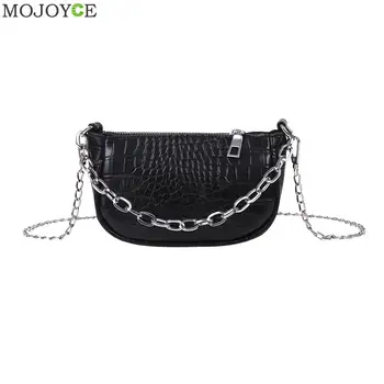 

Underarm Clutch Female Casual Chain Small Handbags Solid Alligator Pattern Women PU Leather Fashion Women Handbag Leather