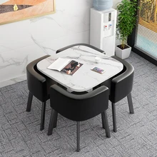 Comedor – ensemble de Table basse pour réception de bureau, petite maison, gain d'espace, meubles rangés, cuisine, salle à manger, 4 chaises