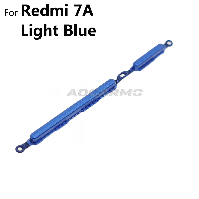 Aocarmo For Xiaomi Redmi 7 7A Power On Off Button + Volume Up Down Switch Side Key Replacement Part phone switch key power volume control button