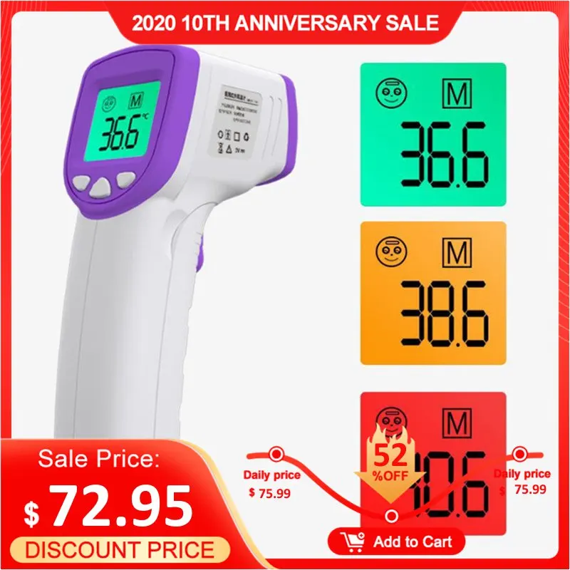 

IR Infrared Forehead Thermometer Non-Contact LCD Digital Temperature Fever Measurement Thermometer Tester for Baby Adult Child