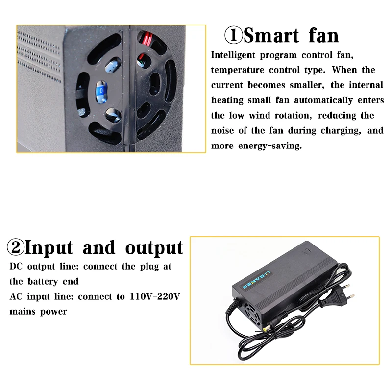 67.2V 2A 3A 5A ebike Lithium Battery Charger AC100-240V For 16S 60V Electric Motorcycle Scooter