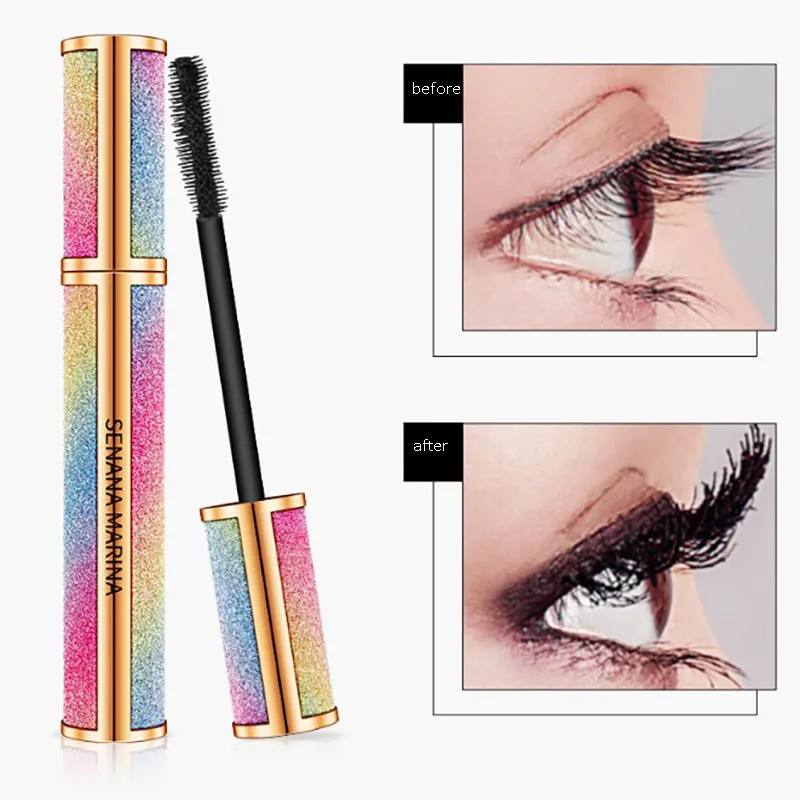 

4D Waterproof Silk Curl Fiber Lash Mascara 4D Starry Sky Mascara Eyelash Extension Black Thick Lengthening Mascara 2pcs