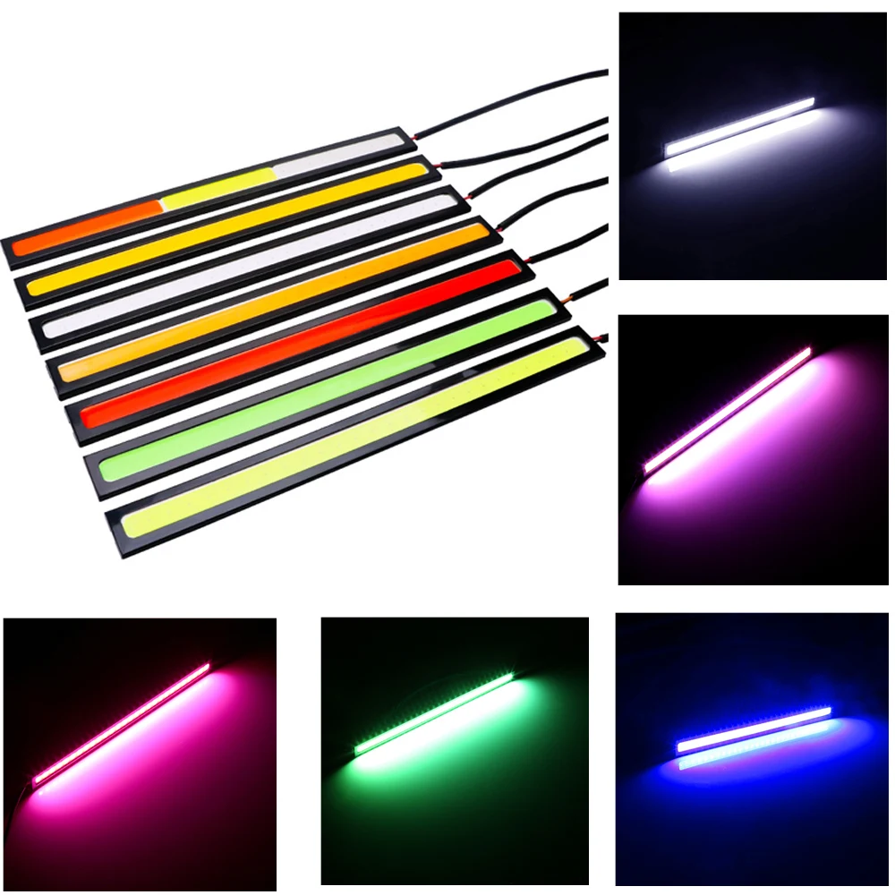 4x Universal Vehicle Led Strip 17CM COB Car Led Strip For Auto DRL Daytime Running Light External Waterproof Styling 12V Led Bar