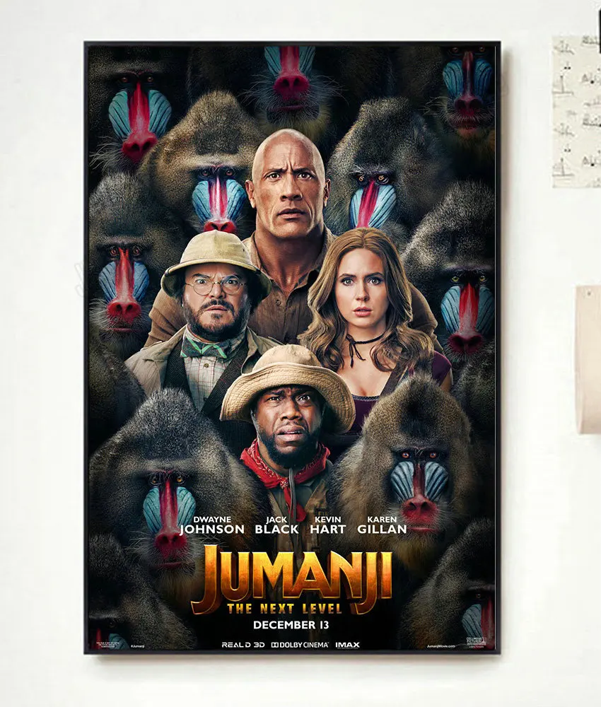 Np102 Jumanji The Next Level Movie 1 Classic Film Fashion Trend Beautiful Home Art Decor Silk Poster Wall Sticker Deco Gift