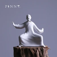 PINNY White Porcelain Kung Fu Characters Zen Statues Chinese Tai Ji Decorative Statues For Home Zen Creative Ornaments 1