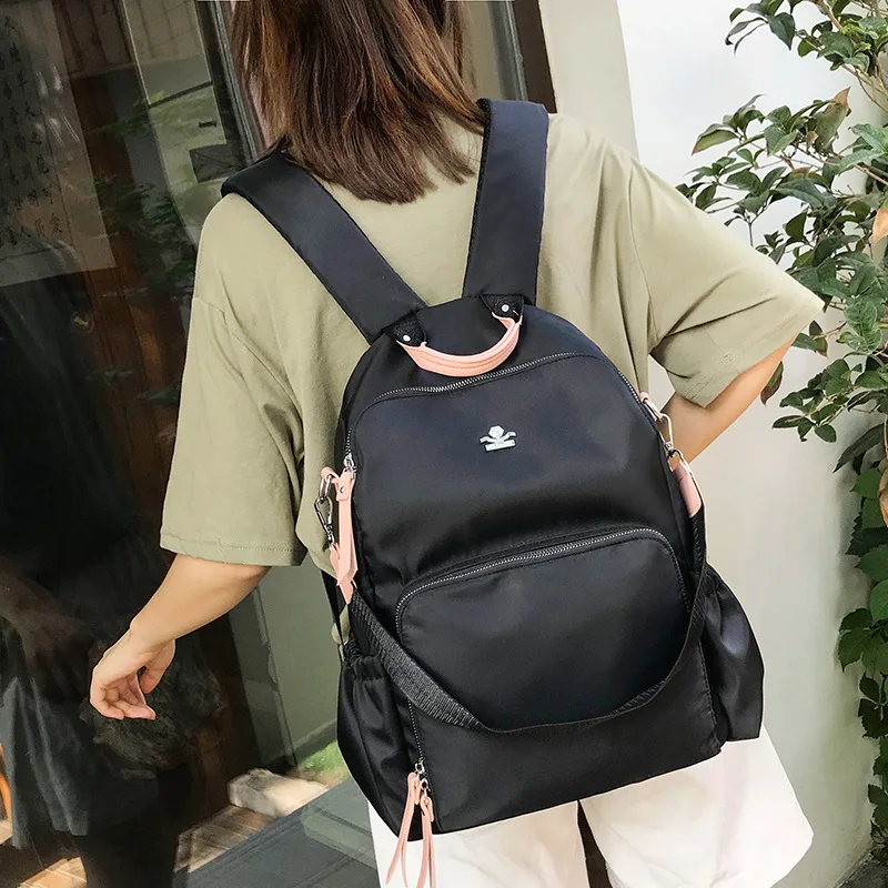 

2019 Summer New Style Nylon School Bag Women's-Style Multi-Purpose Backpack Middle School Students School Bag Korean-style Large