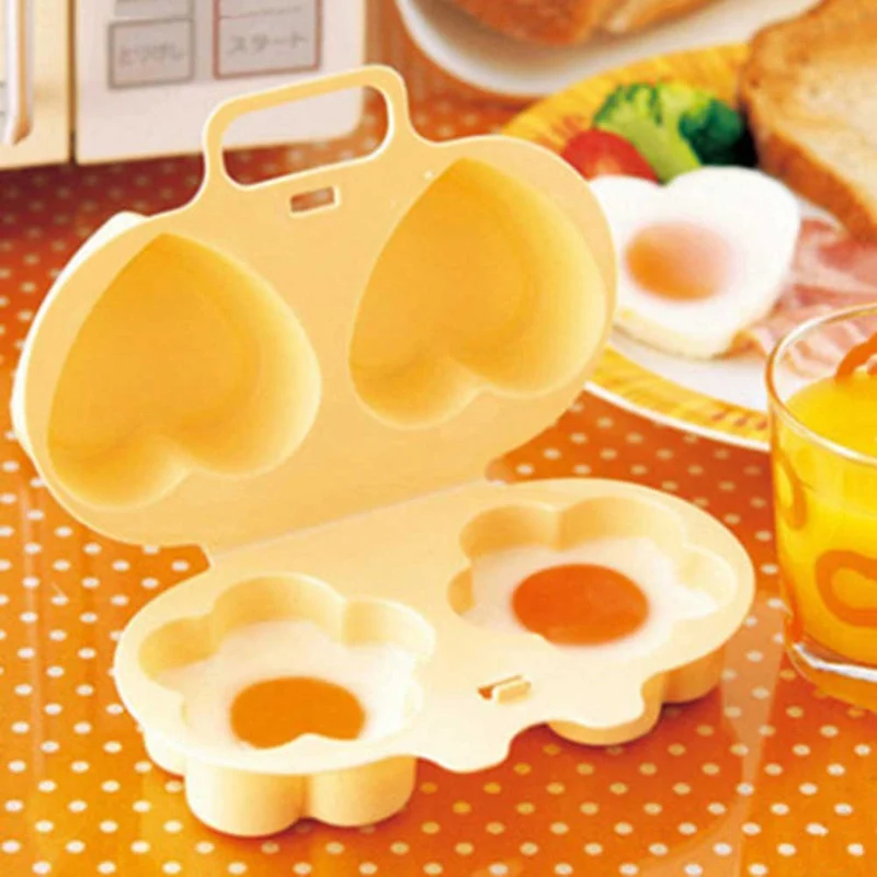 New High Quality Microwave Egg Cooker Love Heart Flowers Shaped Mold Boiler Dish Kitchen Cooking Tool 17*12*6cm