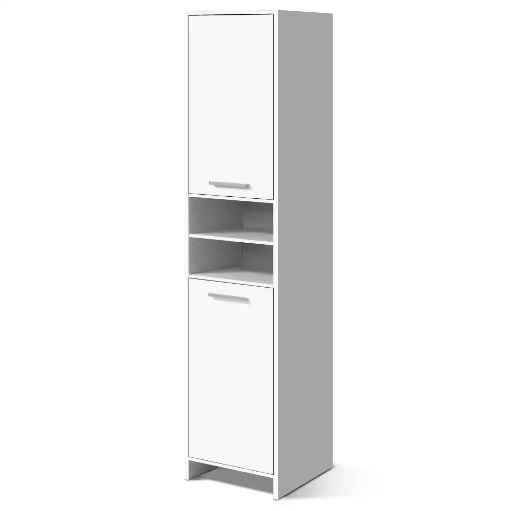 

Artiss 185cm Durable Practical Bathroom Tallboy Toilet Storage Cabinet Laundry Cupboard Adjustable Shelf White Easy assembly A2
