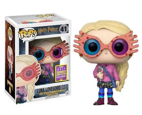 Luna41 with box Funko Pop Movie Гарри Поттер Гермиона Рон Добби Луна персонажи Дамблдор 10 см Виниловая кукла Фигурка Коллекция Модель игрушки - Цвет: Luna41 with box