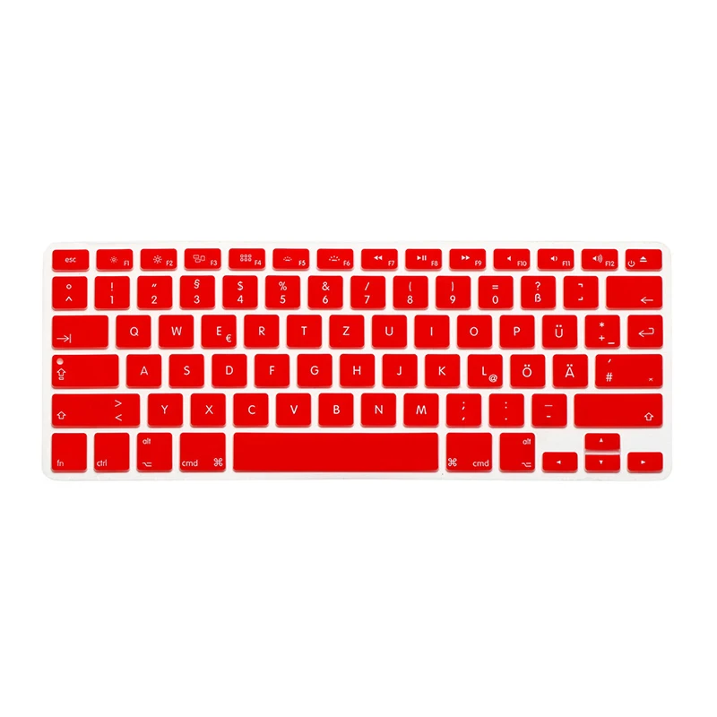 Силиконовый чехол-клавиатура для Apple Macbook Air Pro retina 13 15 17 A1369 A1286 A1398 A1466 A1425 A1278 A1502 использование американской клавиатуры - Цвет: GRUSRED