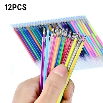 

48 Pcs Candy Colors Refills Neon Glitter Pastel Art Pen Set Drawing Gel Pen Replacement Offices Students Stationery Supplies