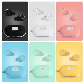 

Wholesale TWS Invisible in-ear Earbuds Macaron Bluetooth Mini Earphones Smart Touch Button Sports Headphone with Charging Box