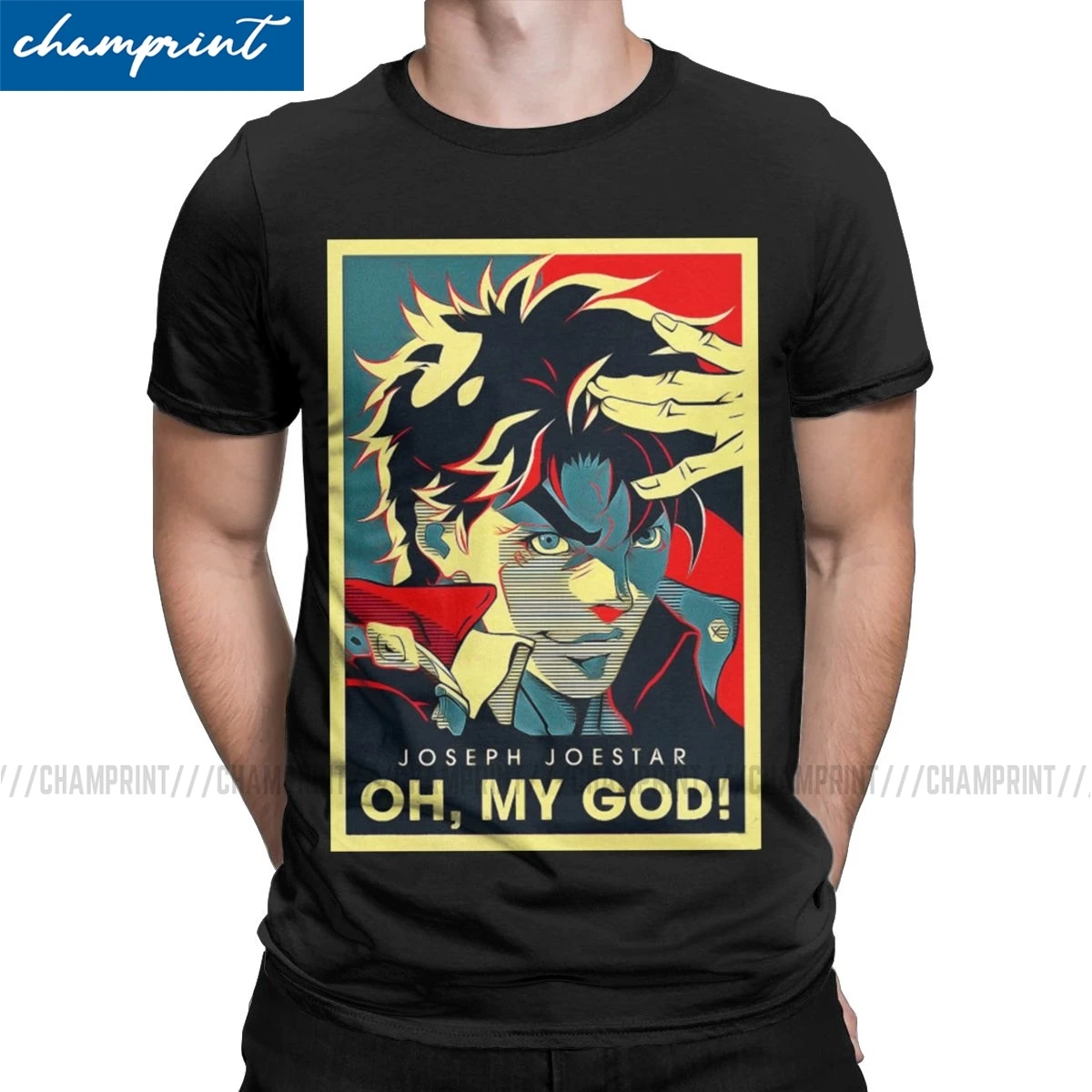 Джозеф &quotOMG футболка для мужчин Adventure аниме Jjba манга забавная с круглым вырезом