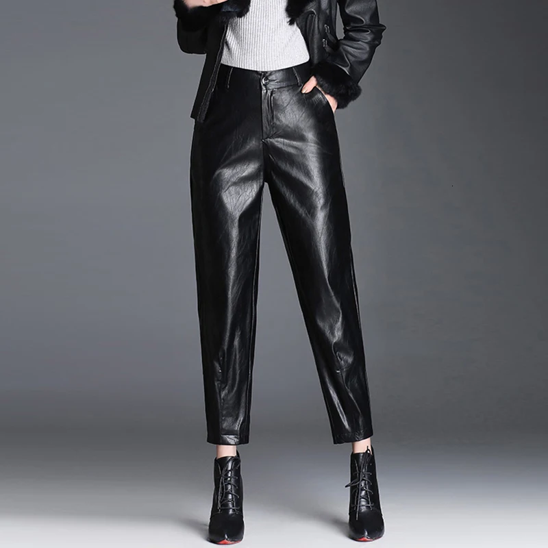 Fashion Lady Black Color PU Leather 