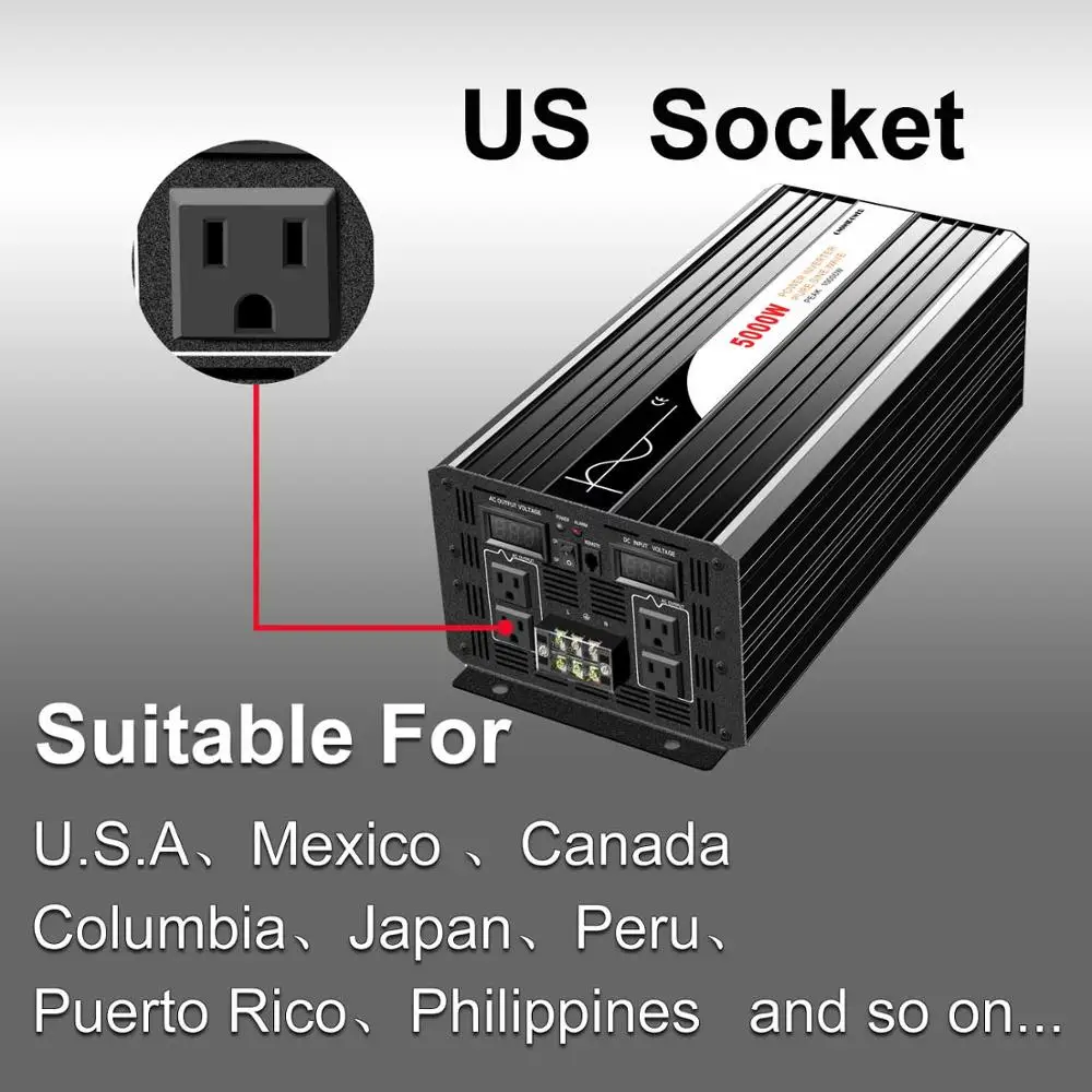 5000 Вт (пульт дистанционного управления) Инвертор немодулированного