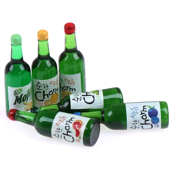 

5Pcs 1:12 Dollhouse Miniature Fruit Juice Bottles Model Dolls Kitchen Food Doll House Furniture Toys