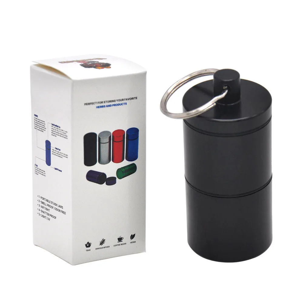 HORNET Stash Jar-герметичный, устойчивый к запаху алюминиевый контейнер для специй с 2 слоями, чехол для табака "вы можете собрать его самостоятельно" - Цвет: YH033-HP-Hei