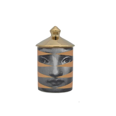 12 Европейский подсвечник Fornasetti, Керамическая свеча подсвечник Lina, ретро украшение для дома, рабочего стола, для хранения ювелирных изделий, Баночки, коробка - Цвет: 12