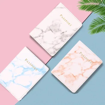Аксессуары для путешествий, винтажный Мраморный держатель для паспорта, ID Обложка для женщин и мужчин, портативная банковская карта, паспор...