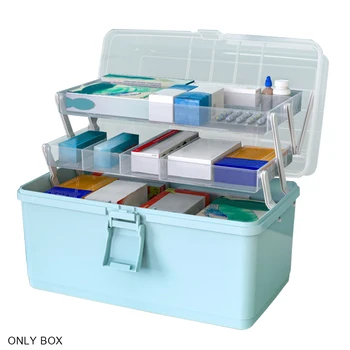 

Large Capacity Emergency First Aid Storage Box Multi Layer Travel Lockable Design Dustproof Home Camping With Handle Pill Holder