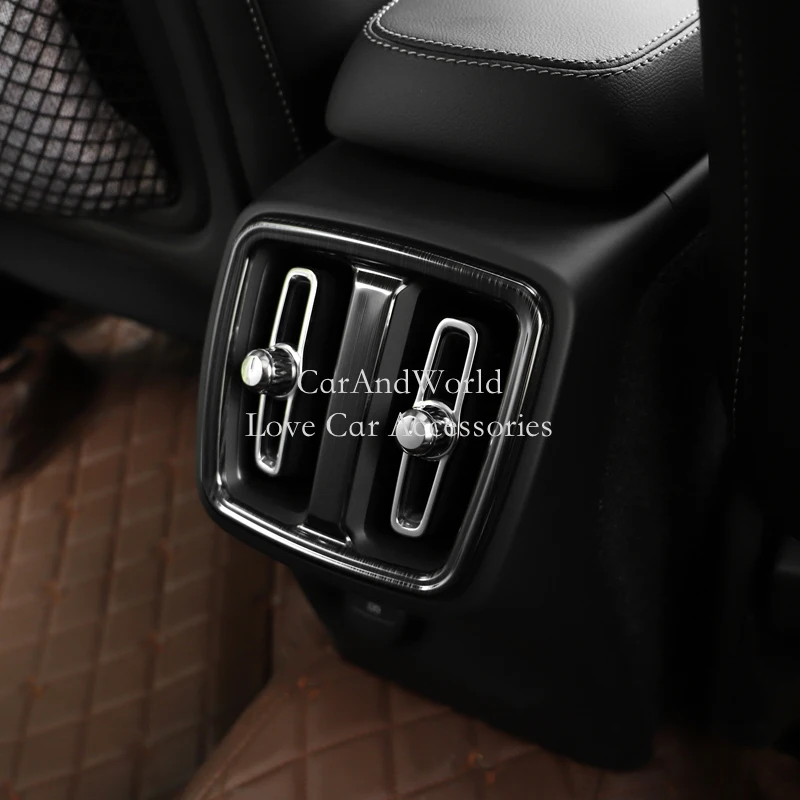Для Volvo XC40- из нержавеющей стали задний ряд выход кондиционера вентиляционные панели декоративное покрытие формовочная рама отделка автомобиля аксессуар