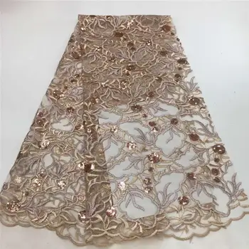 

Hot african swiss tulle lace high quality french mesh sequined female dress with african cotton lace fabric m10416