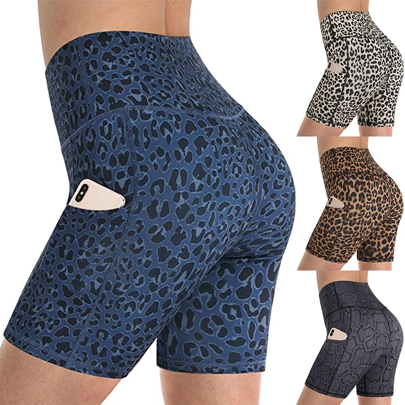 

Sports Shorts Woman Yoga Skin Leopard snake Print Tights Biker Women Bicycles 2024 Yoga Shorts Fitness Cycling Women Gym Shorts