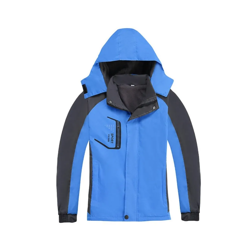 Ветровки походная куртка Толстая с капюшоном Съемная водонепроницаемая ветрозащитная пушистая куртка для альпинизма верхняя одежда Осенняя зимняя спортивная одежда