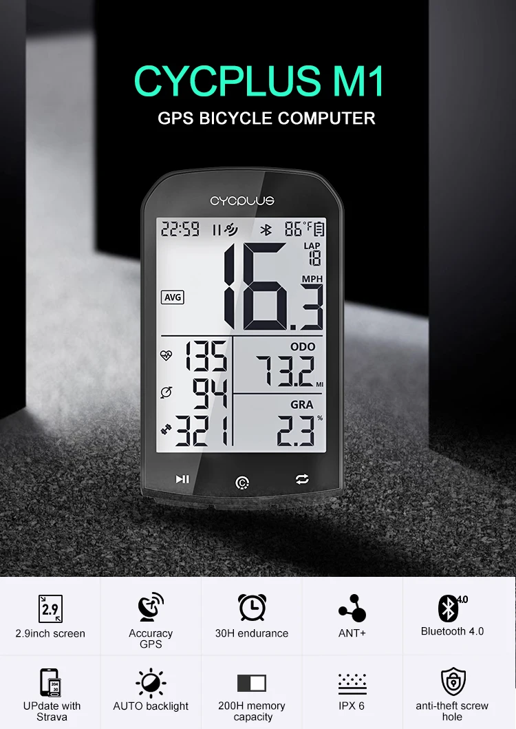 Велосипедный GPS компьютер CYCPLUS M1 беспроводной велокомпьютер Speedmeter велосипедный
