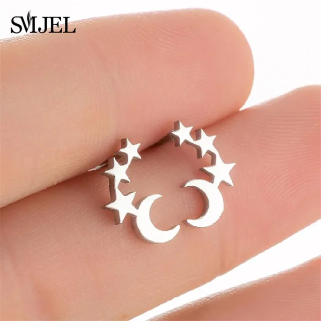 Stainless Steel Mini Stud Earrings Mushroom Cherry Weather Sun Water Droplets Cartilage Ear Piercing Jewelry Skull Face Studs 449