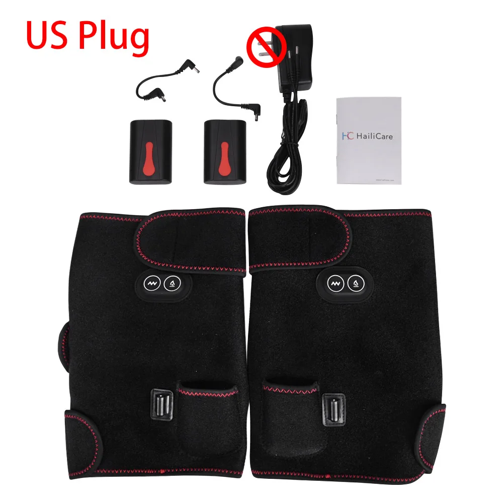 US Plug 1 пара наколенников, грелки, перезаряжаемый наколенник, поддержка, Скоба для остеоартрит колена, облегчение боли, разминание, массаж, наколенник - Цвет: US Plug