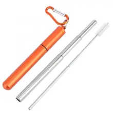 Телескопическая бутылка для воды аксессуары портативный Нержавеющая сталь выдвижной многоразовый соломенный Набор щеток для чистки для пикника путешествия