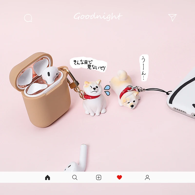 Милый мультфильм щенок наушники чехол для AirPods 2 силиконовый чехол Kawaii беспроводной Bluetooth наушники защитный чехол с брелком