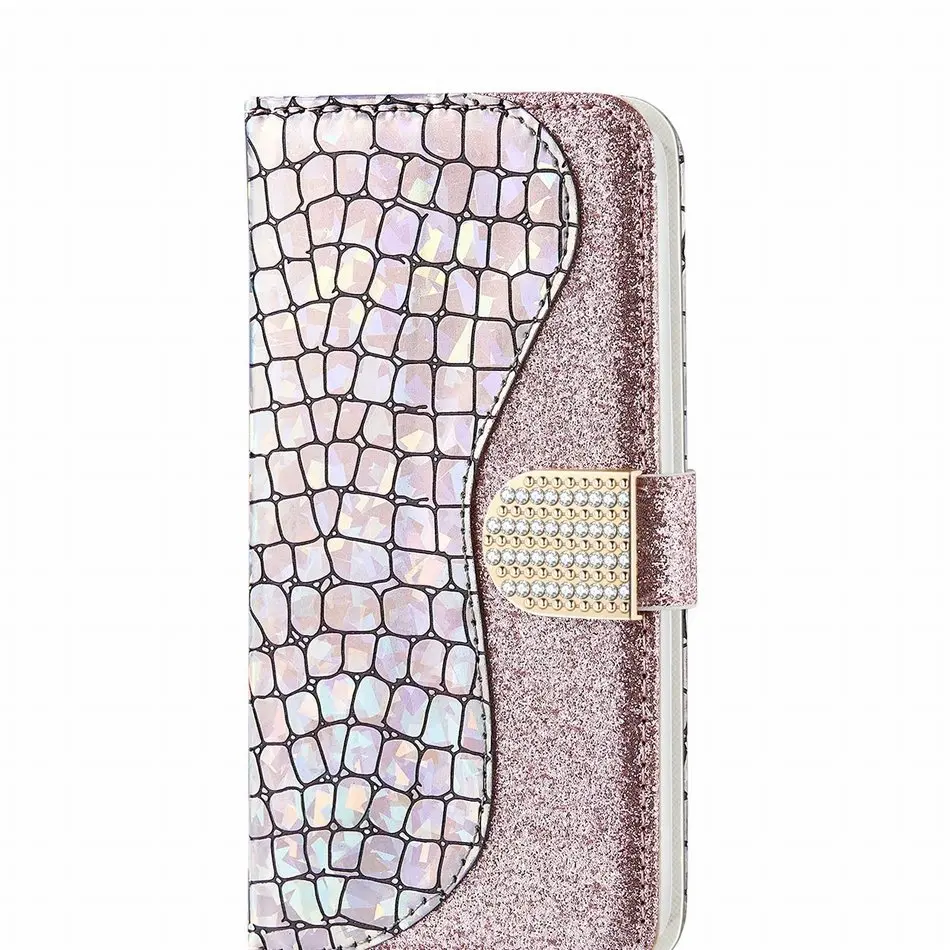 come4buy.com Bling Crocodile Pattern Phone Wallet For Case Samsung Galaxy A50 A60 A70 S20