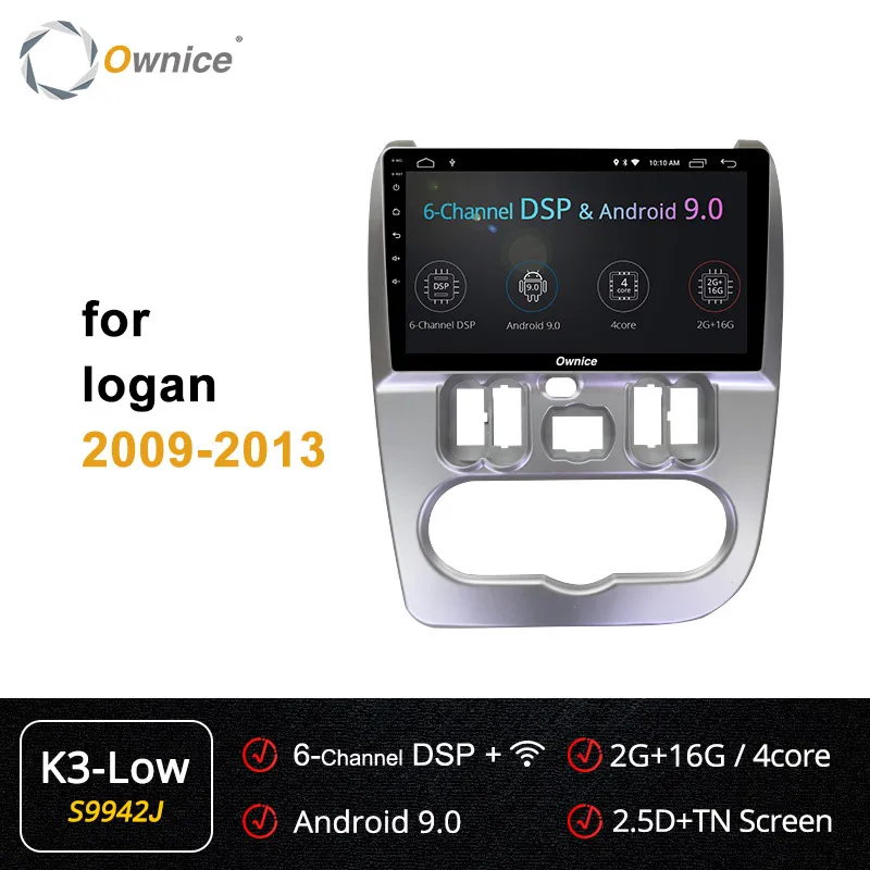 S9942 K3 LOW Ownice Восьмиядерный Автомобильный плеер K3 K5 K6 для Renault Duster/Logan 2009-2013 Android 9,0 gps радио 4G LTE DSP 360 панорама оптическая - Цвет: S9942 K3 LOW