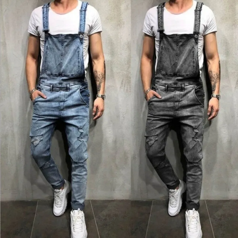 2020 fashion Bib overalls men work coveralls protective jeans working uniforms plus size sleeveless coverall