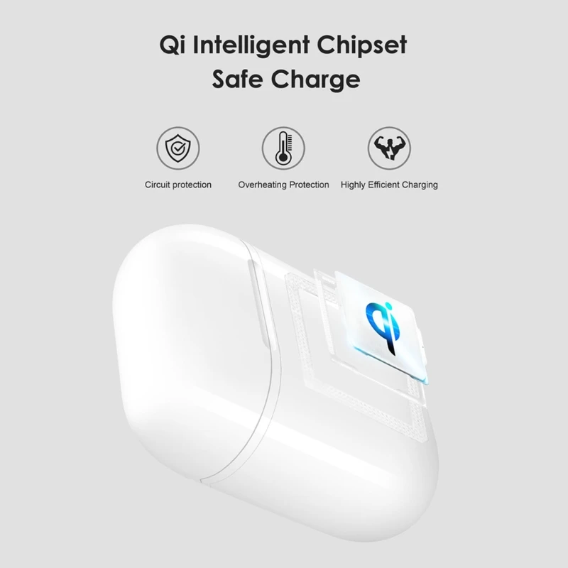 Qi Беспроводное зарядное устройство чехол для Apple AirPods Bluetooth наушники