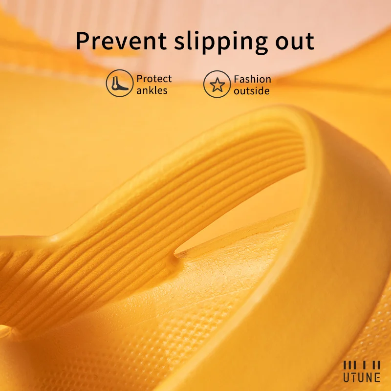 UTUNE KIDS Women's Platform Sandals Summer Soft Outside Slippers Men Beach EVA Slides Women's Home Slippers Anti-slip Indoor