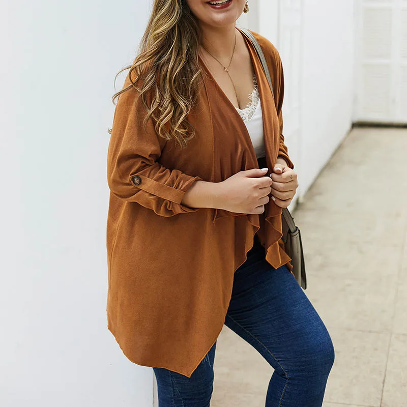 Демисезонное Женское пальто размера плюс, обхват груди 138 см, 5XL, 6XL, 7XL, 8XL, Женское пальто коричневого, синего, зеленого цветов