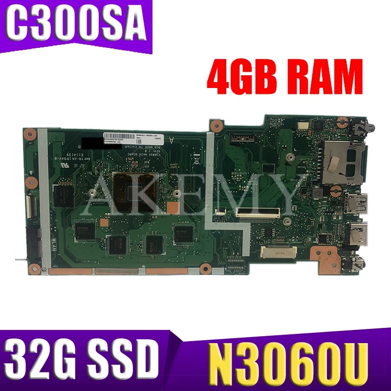 SAMXINNO C300SA для ASUS Chromebook C300S Laotop материнская плата W/N3060U 4 Гб ОЗУ 32 г SSD|Материнские