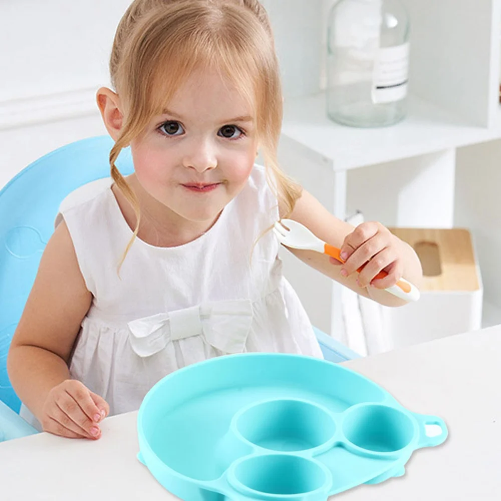 Милая силиконовая присоска с ложкой, чашка для кормления малыша, детское Силиконовое обеденное блюдо для малышей, детская посуда