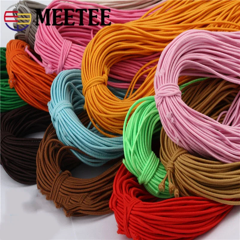 3mm Round Elastic Stretch Cord Waist Band for Sewing Band Blue Crafts 20-40m