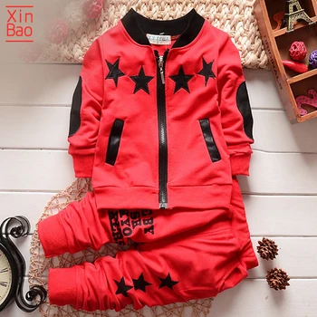 

XINBAO T-shirt+Pant 2 piece Sport clothing set Outfit boys girls fashion Toddler tracksuit Autumn Winter kids Boy Suit Children