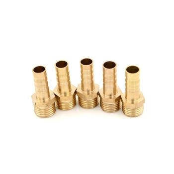 

wholesale 5pcs 8mm 1/4" Male Hose Barb BSP Thread Brass Barbed Fitting Coupler Connector Adapter For Fuel Gas Water