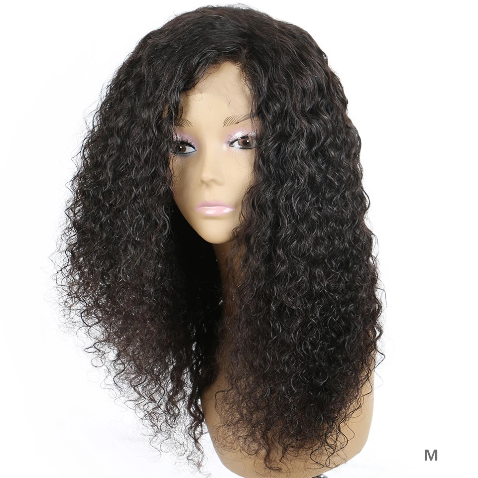 Глубокая волна Glueless 13*4 кружевные передние человеческие волосы парики предварительно сорванные Remy бразильский парик для женщин с детскими волосами средний коэффициент нагрудник