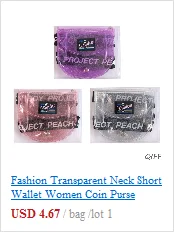 Transparent ID Card Holder PVC Folding Short Wallet Fashion Women Girl Glitter Business Cards Case Purse with Lanyard Sum