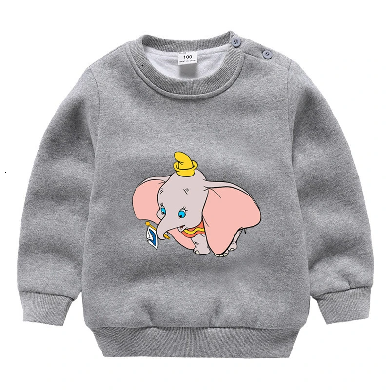 as picture wholesale movie Dumbo winter Plus velvet Sweatshirt Boys Girls Funny lovely color Kid O-Neck Tops Children Cartoon Baby - Цвет: as picture