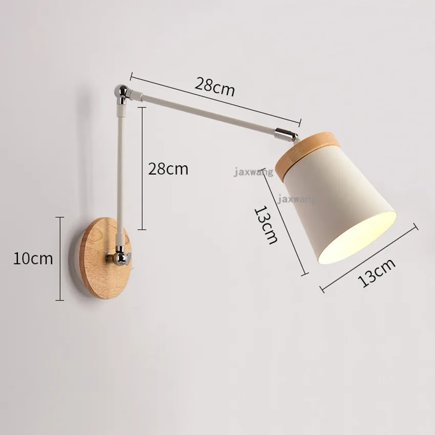 Modern LED Creative Wall Lamp Adjust Long Arm Wall Light Sconces Nordic Iron Wall Lamps Beside Bedroom Light Fixtures - Цвет абажура: C white